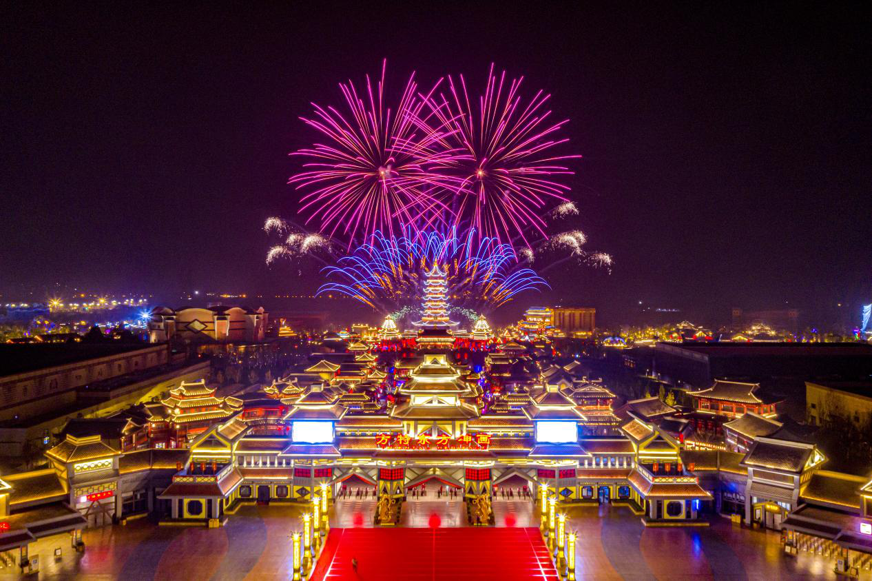 3333夜幕降临，炫酷的无人机表演和烟花秀带给广大游客别样的视觉盛宴（绵阳方特供图）.png