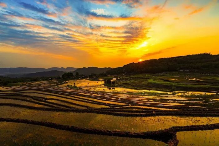 牛石镇美丽如画的乡村风景