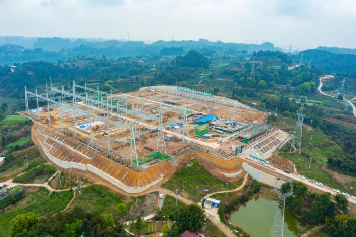乐山南500千伏变电站工程建设现场