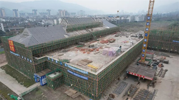 沙湾客运枢纽站项目建设现场