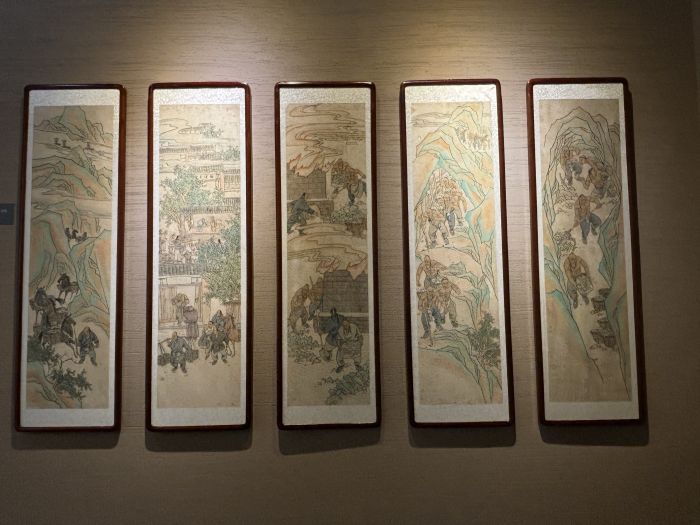 清代乐马厂银矿开采、冶炼、运输的繁荣景象图