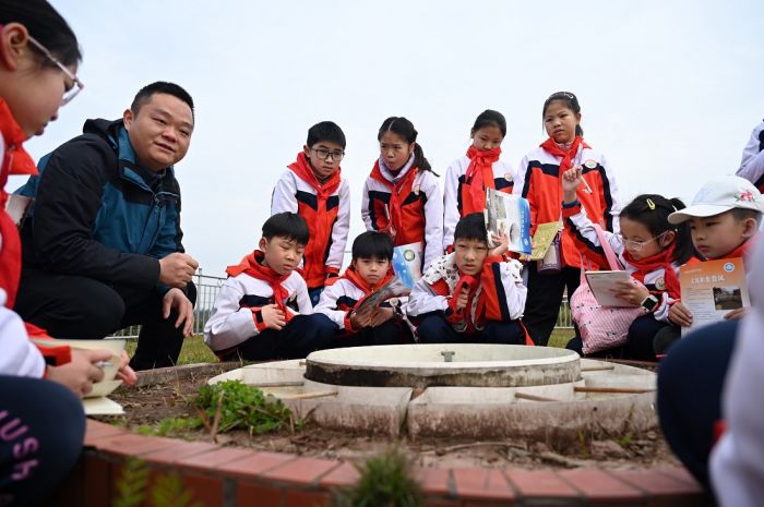 3月20日，在四川省内江市东兴区气象局，当地小学生在技术人员指导下，认识气象观测设备。 (1)(1).jpg