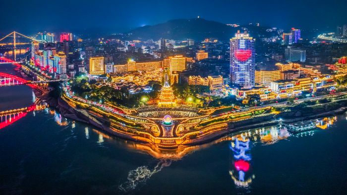 宜宾城市夜景  兰锋摄